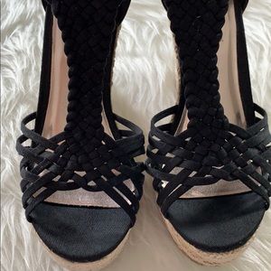 STEVE MADDEN Black Strappy Platforms SZ 6.5
